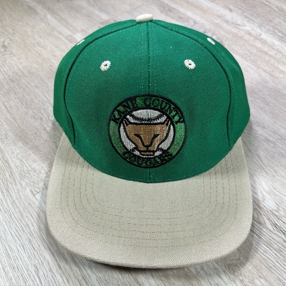 VTG Kane County Cougars Snapback Hat MiLB Florida Marlins Fantastic Green Cap